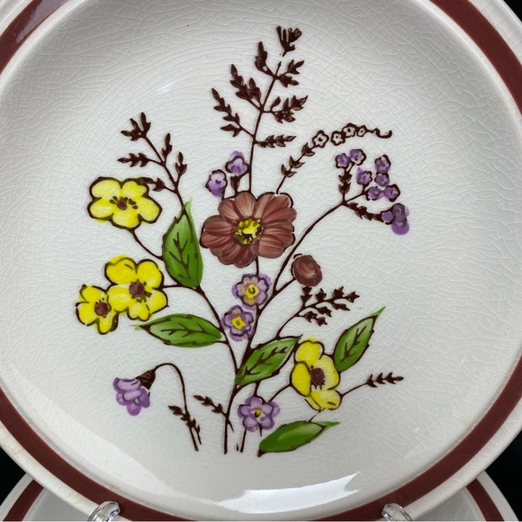 (1) Vintage Lot of 5, Lunastone 1580 Bali Pattern Floral Bread & Butter Plates - Picture 7 of 17